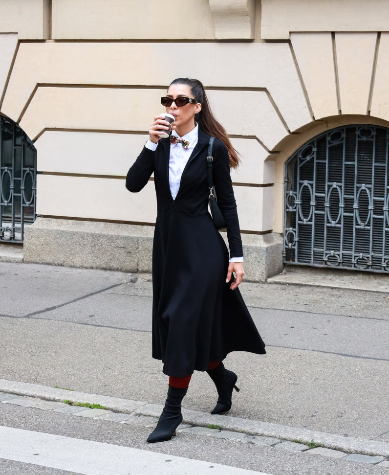 Midikleid Passepartout schwarz