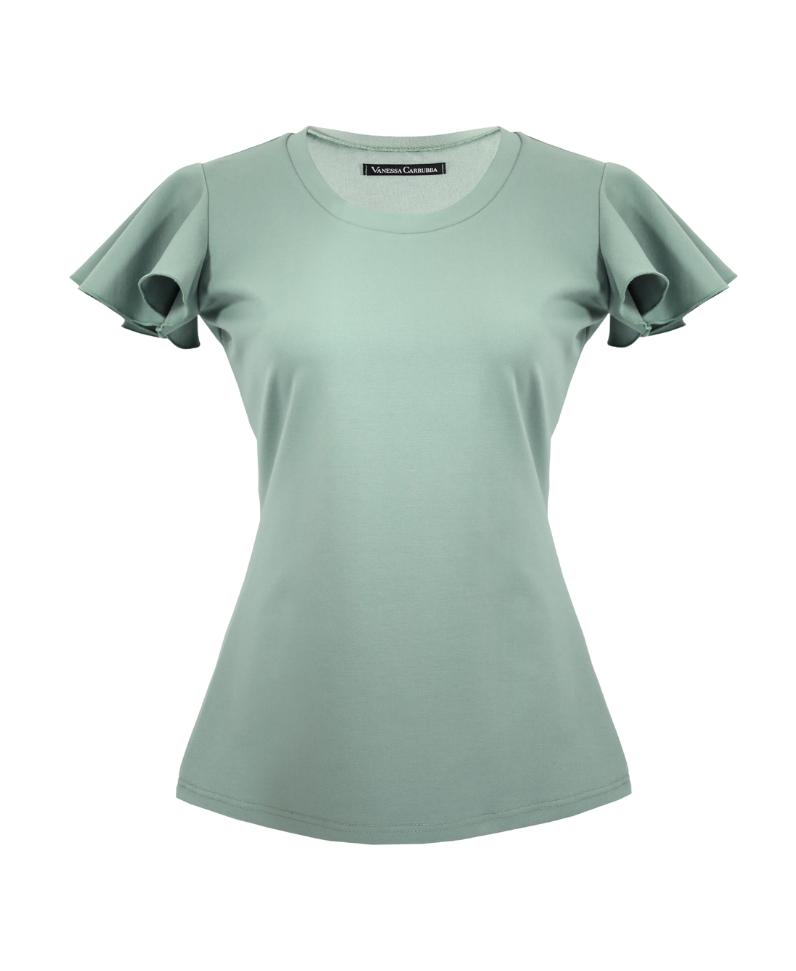 Top with flutter sleeves