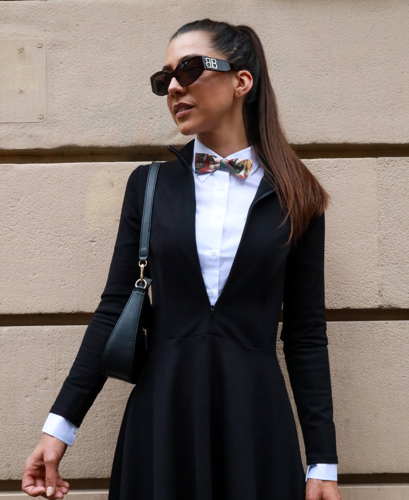Midikleid Passepartout schwarz
