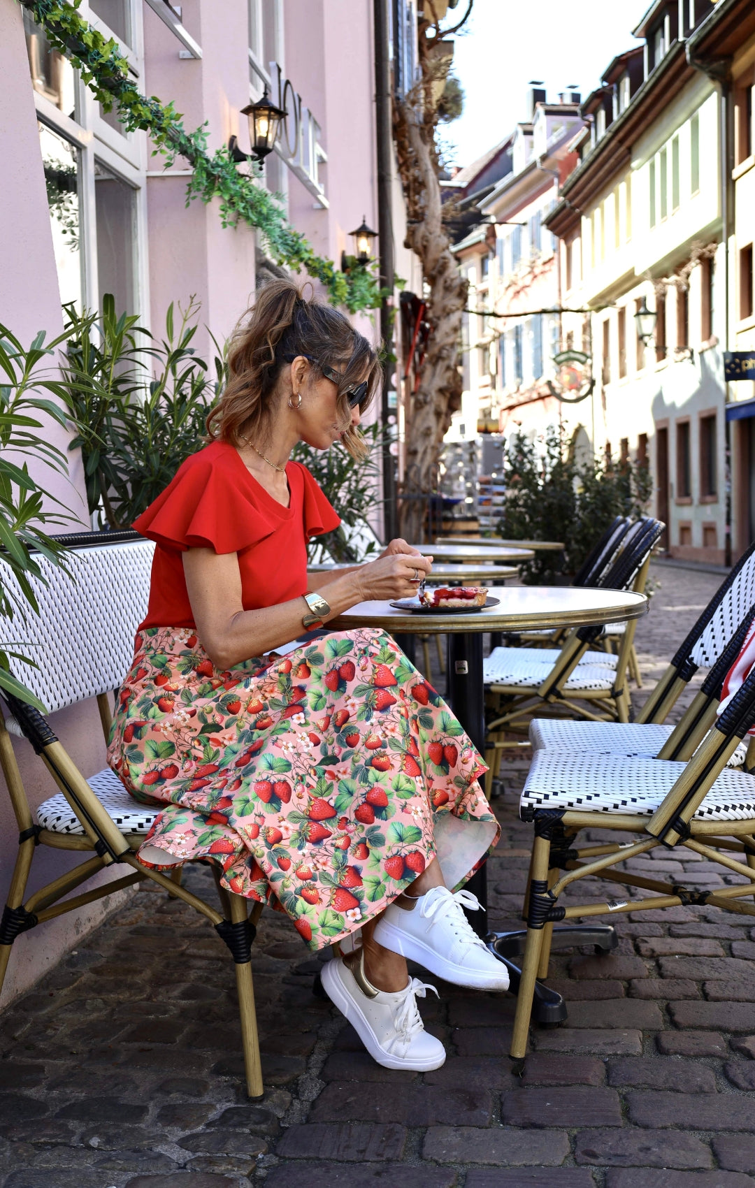 Midirock Fragole Rosa mit Taschen
