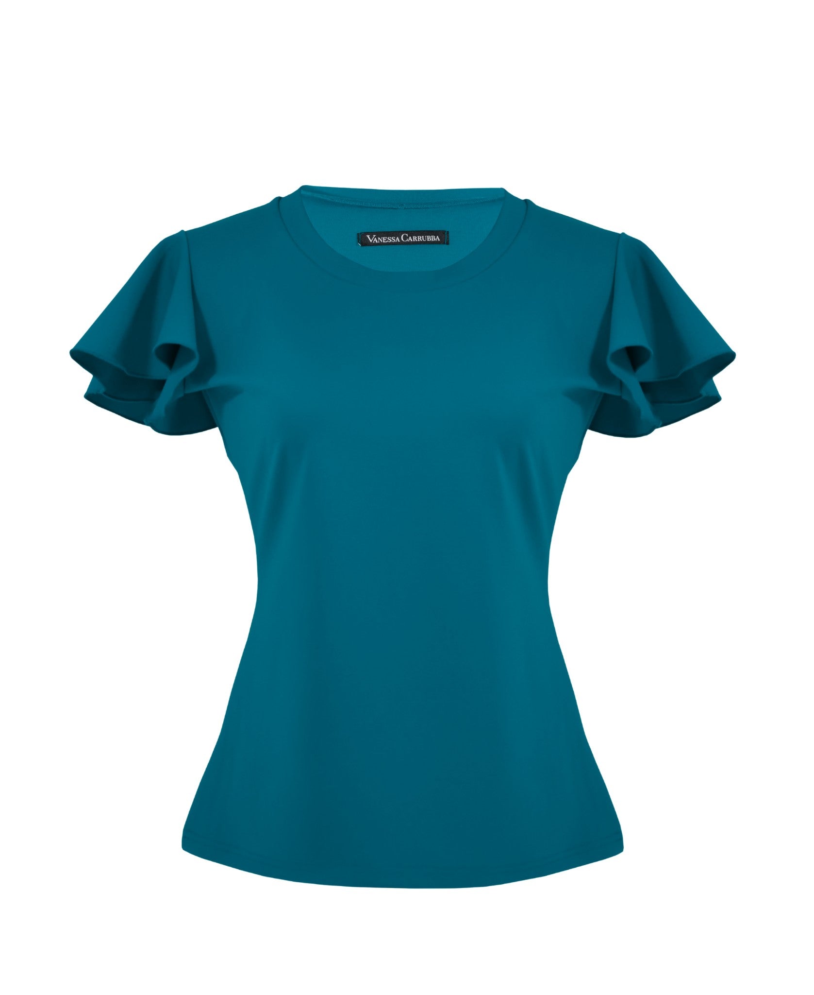 Top with flutter sleeves