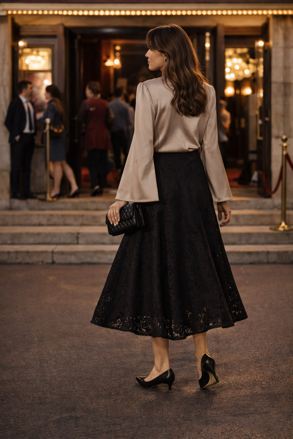 Bluse Kimono Champagner