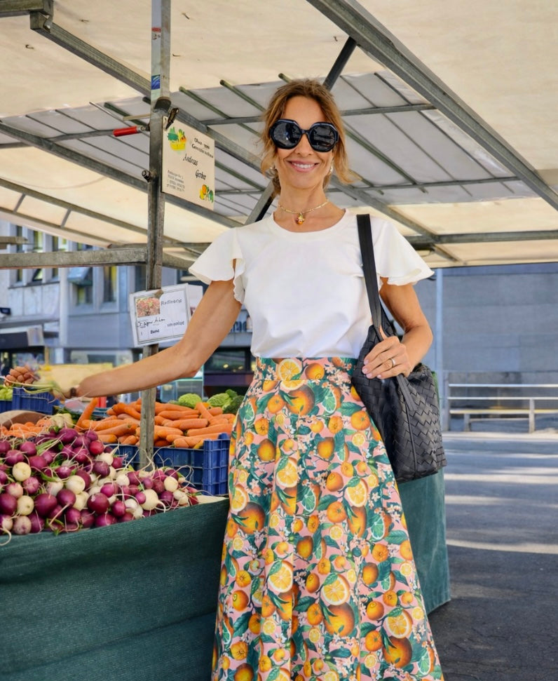 Oberteil mit Flügelärmeln weiß