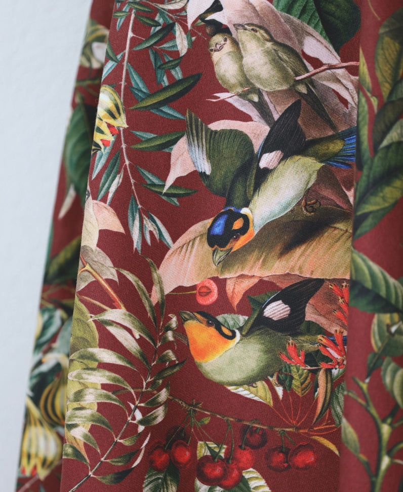 Midirock Birds bordeaux mit Taschen