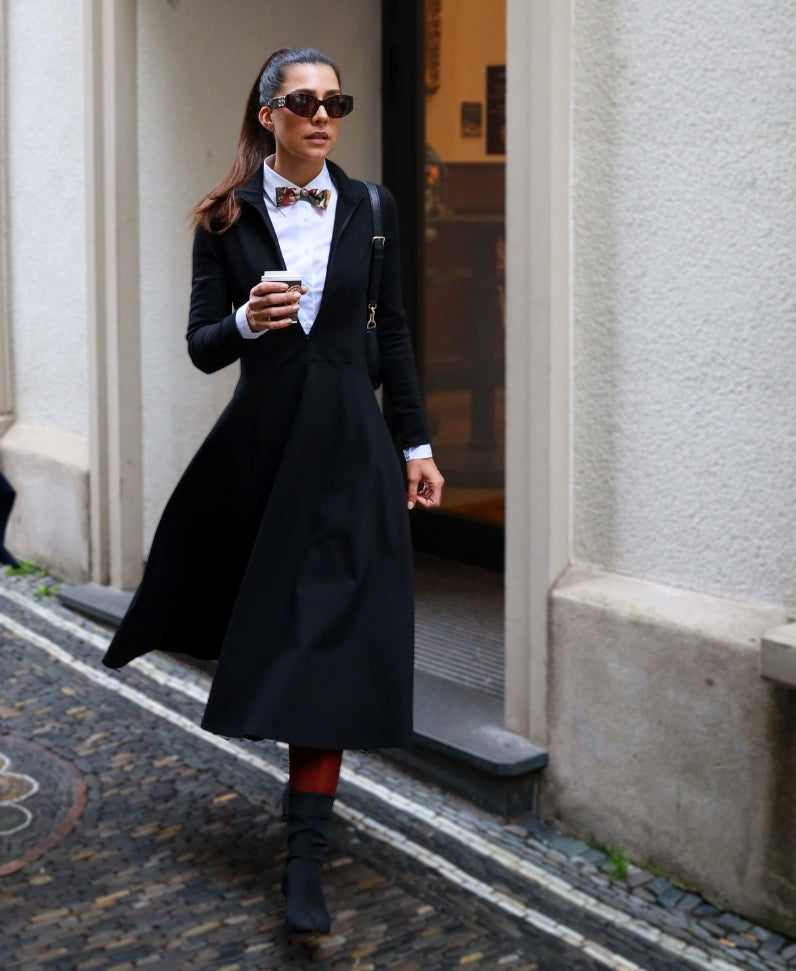 Midikleid Passepartout schwarz