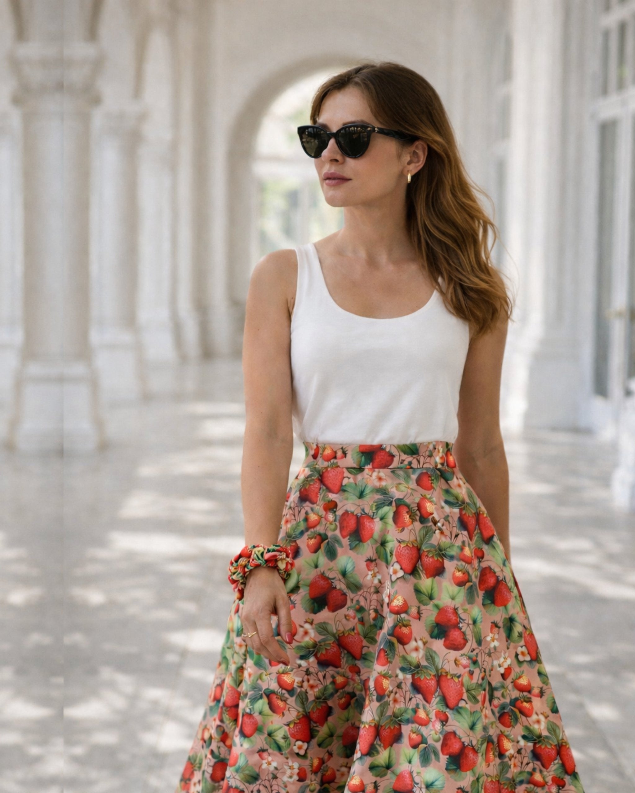 Scrunchie Erdbeeren rosa