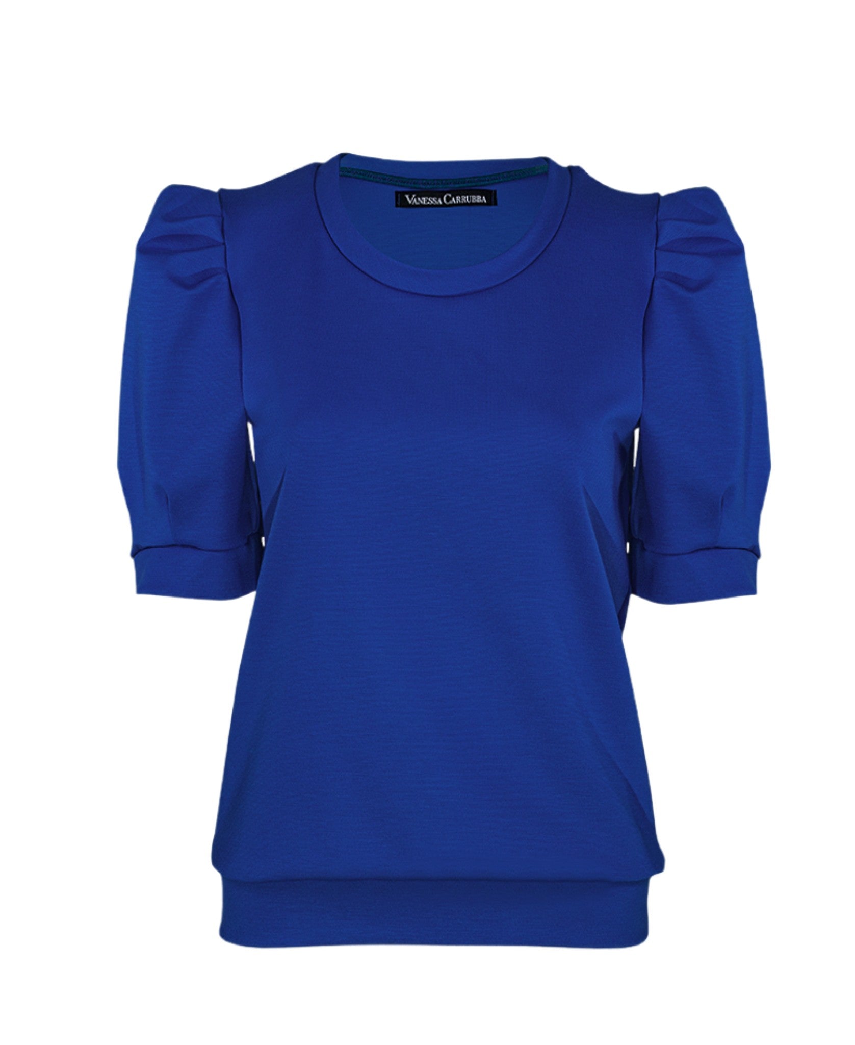 Oberteil mit Pufferärmeln royalblau