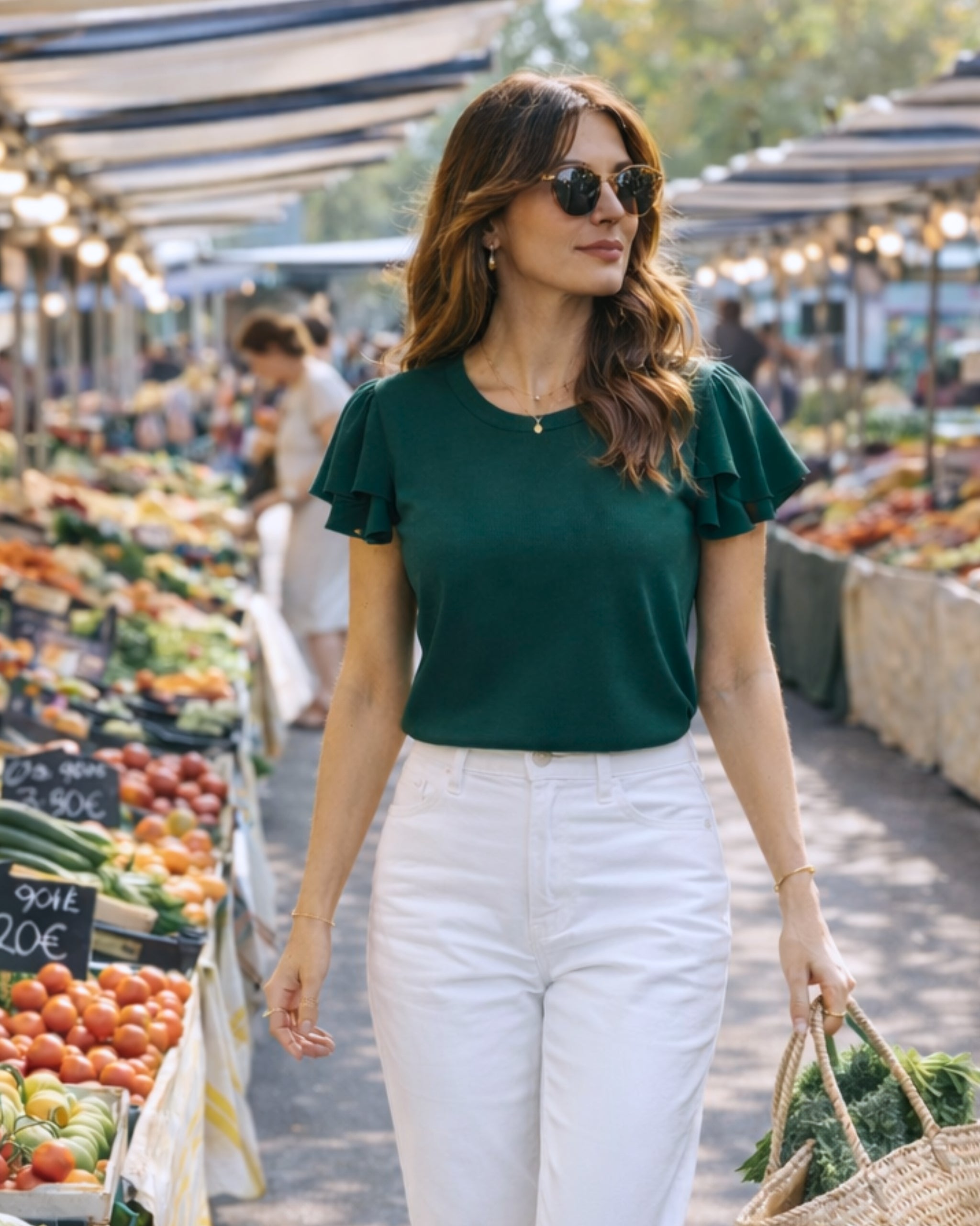 Top with flutter sleeves