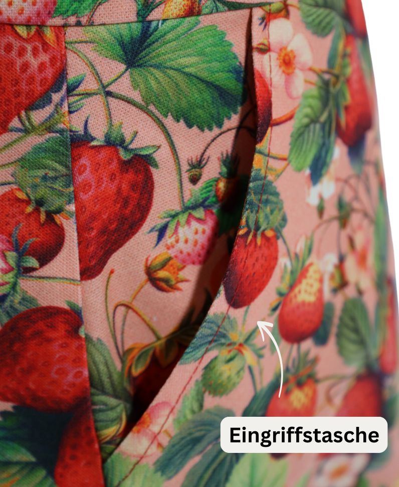 Midirock Fragole Rosa mit Taschen
