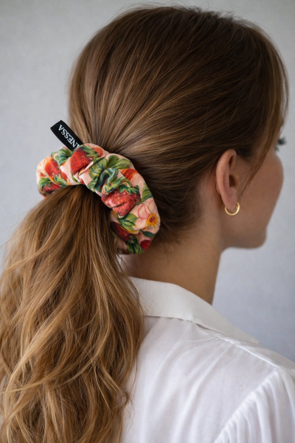 Scrunchie Erdbeeren rosa