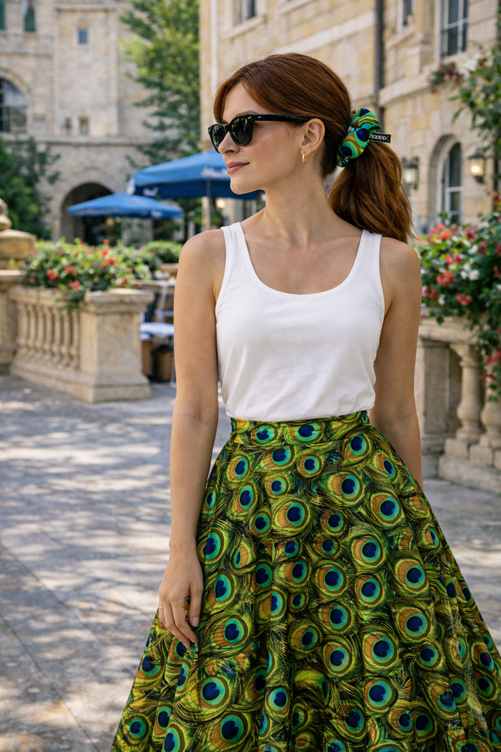 Scrunchie a forma di pavone