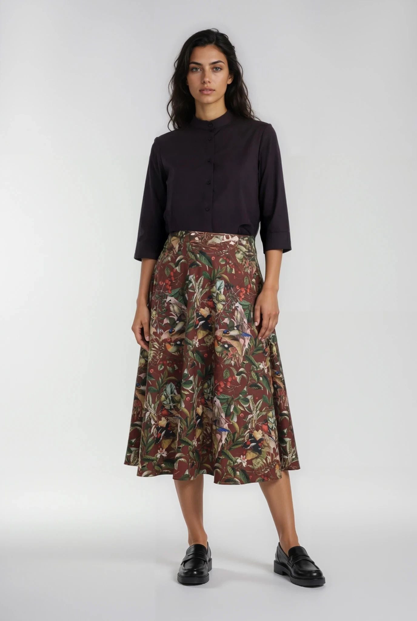 Bluse mit Stehkragen schwarz